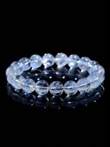 YAUKIA 1 Stück Blautopas Armband, hochwertiges transparentes Blautopas Energieheilungsarmband, spiritueller Schmuck für Frauen und Männer Geburtsstein