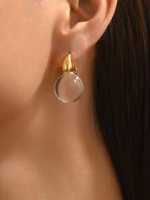 1 Cặp Hoa tai Acrylic trong suốt dễ thương thanh lịch dành cho phụ nữ - Nhiều màu - Xem 2