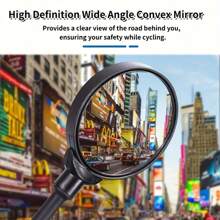 Miroir rétroviseur de vélo 360° rotatif et réglable, lentille grand angle, bras long flexible pour une installation facile, convient pour les vélos de montagne, les scooters électriques et les véhicules légers - Cadre en ABS noir, accessoires de pédale Miroir ovale Accessoire de sécurité, pièces de vélo