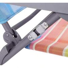 Beach Folding Chair With Rainbow Textilene 7 Position Adjustable - Multicolor - View 11