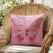1 Vỏ gối nhung in hình bướm màu hồng, kích thước 45x45cm, thích hợp để trang trí trong nhà, tiệc tùng, làm quà tặng - Nhiều màu - Xem 6