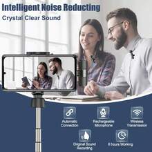 Wireless Lapel Microphone For IOS, Noise Cancelling Plug And Play, Clip-On Collar Mounted Mini Lightning Microphone For IOS Video Interviews (50mAh Rechargeable Battery) - IPhone - View 11