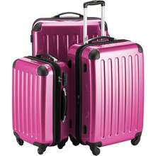 Alex Set Of 3 Haide Lages Trolley Suitces Expandable S M L Pink - Set - View 2