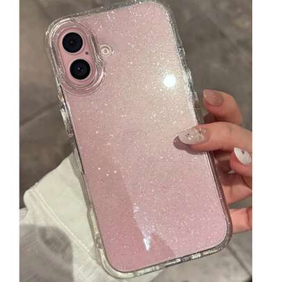 1 个闪亮星空透明手机壳，兼容 IP16、16E、12/13 Mini，柔软硅胶保护套，适用于 IP16 15 14 13 12 11 Pro Max Plus 8 7，是花中节和圣诞节的理想礼物选择，防水防震防摔防刮