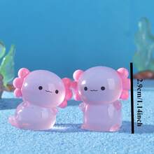 6/12 件发光迷你树脂美西螈小型美西螈小雕像，可隐藏在黑暗中发光的微型人物模型，适用于微型花园景观装饰工艺派对礼品玩具（颜色随机） - 彩色 - 查看 6