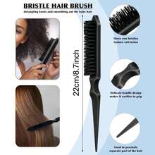 男士美发造型梳胡须刷套装（4件套），适用于边缘和后脑勺梳理、梳理、打造顺滑发型，是返校、旅行度假的必备佳品。这款梳子套装包含各种梳子，可用于理发、打造顺滑发型、卷发造型、解结、球形梳、迷你梳等，是圣诞节、美发、木质梳子、美发工具、发型设计、美发、梳子、梳子套装、卷发梳、解结梳等，也适用于女士。理发店必备，是美发用品的理想之选。 - 彩色 - 查看 9