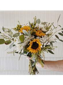 7 piezas, flores de girasol realistas para manualidades DIY y decoración del hogar - Flores artificiales en floración para ramos de novia y decoraciones de mesa. Adecuado para decoración de verano, decoración del hogar, decoración del dormitorio, decoración de la casa, decoración de la sala de estar, decoración de la habitación, decoración de cumpleaños, decoración de bodas