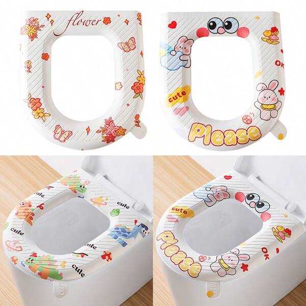 Toilet Seat Cover - Waterproof Toilet Seat Cushion, Reusable, , No Bacterial Residue, Non-Slip Design, Easy-Grip Handle, Simple Installation, 4 Season Use