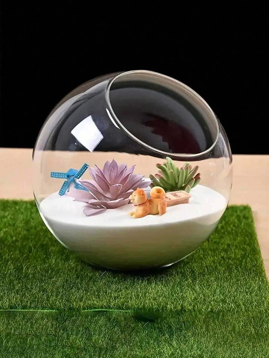 1 quả cầu thủy tinh cảnh quan nhỏ, chậu trồng cây mọng nước sáng tạo, phụ kiện trang trí để bàn/bình hoa, 3,14in/3,94in/4,72in - trong suốt - Xem 1