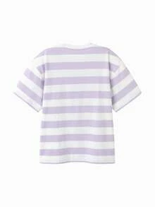Balabala Children's Short Sleeve T-Shirt Boys/Girls 2025 Summer Quick-Dry Cotton - White Purple - View 5