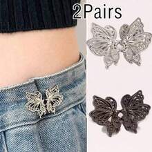 1/2/3/4对多色可调节蝴蝶腰带扣,可拆卸无缝,可改变牛仔裤腰围尺寸,无需缝制腰带扣腰部配饰,母亲节 - 彩色 - 查看 18