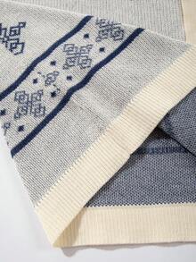 Herren Vintage Lässig Loose Jacquard Polokragen Kurzarm Strick Cardigan Top, Frühling/Sommer - Aprikosenfarben - Übersicht 8
