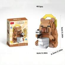 Set de blocuri de construcție Capybara drăguțe cu peste 500 de bucăți, decor de masă și ameliorarea stresului, cadou pentru casă/birou, figurină DIY, potrivit pentru ziua de naștere, Ziua Tatălui, Ziua Mamei, nuntă, absolvire