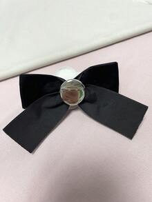 韩版高端新款丝绒蝴蝶结山茶花领针，女士蝴蝶结花朵胸针装饰 - 白色0972 - 查看 7