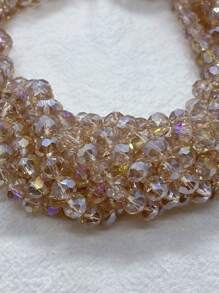 Confezione di perline distanziali sfaccettate in vetro di cristallo d'Austria con sfumatura color champagne da 4/6/8 mm, perline a rondella per la realizzazione di gioielli, braccialetti, collane, orecchini e accessori fai-da-te