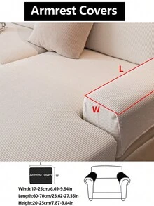 1件装弹力沙发套，防滑全覆盖沙发座套，四季通用沙发垫套，加厚面料沙发毯，可机洗，防尘，宠物友好，适用于卧室、办公室、客厅、L型沙发和1/2/3/4人沙发，米色 - 米色 - 查看 15