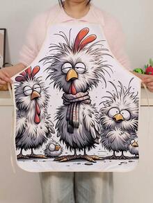 一件式 Funny Farm 鸡围裙，鸡穿雨靴，适用于厨房烘焙烧烤必备小众古怪礼物