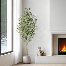 Künstliche Olivenbaum, 150cm/180cm Fake Tropische Plastik Pflanze Perfekte Große Pflanzen im Topf für Indoor Outdoor Haus Büro Garten Moderne Dekoration Housewarming Geschenk - 150 cm (1 Stück) - Übersicht 2
