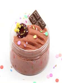 1 pieza 100ml Arcilla de cristal de rosquilla, arcilla elástica, kit de arcilla de seda DIY, chocolate, niebla, juguete antiestrés. [Accesorios y patrones de embalaje aleatorios]