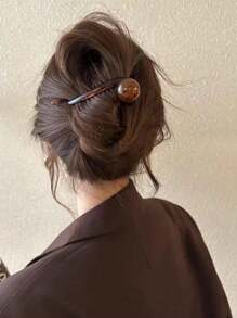 2 szt./1 szt. Retro brązowe spinki do włosów z perłami syntetycznymi, unikalny design, proste i eleganckie, odpowiednie do dojazdów do pracy, fryzur codziennych, akcesoriów do włosów na wiosnę i lato, akcesoriów szkolnych, akcesoriów do włosów z perłami syntetycznymi