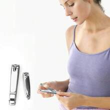 2 piezas Cortaúñas, Cortaúñas a prueba de salpicaduras, Cortaúñas de acero inoxidable de alta calidad para uñas y uñas de los pies, Hojas resistentes, Herramienta de cuidado de las uñas adecuada para todos, Dormitorio, Baño, Limpieza y reparación de uñas