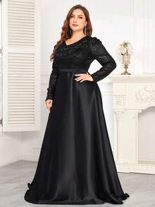 hezixi High Quality Elastic Sequin V-Neck Cover Sleeves With Slim Fit And Fishtail Hem Design, Plus Size Featuring A Solid Elegant And Luxurious Long Dress For Women,Making Women Younger And More Charming,Suitable For Various Parties, Graduations, Weddings, Events And Various Banquets And Dancing Parties,Formal Ball Gown For Women (Deluxe Edition)