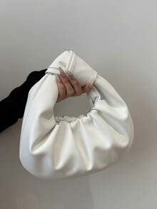 2025 حقيبة منمنمة سحابية مكرمشة للنساء بملمس ناعم، حقيبة تسوق صغيرة ذات تصميم بسيط وطازج للصيف الجديد