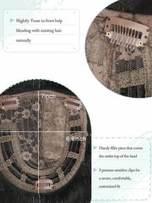 Natural Black Short Hair Topper With Bangs Relaxed Pixie Cut Clip In Hair Topper For Women With Thinning Hair Synthetic Hair Top Hairpieces