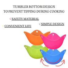 1 Set/2 Pcs Silicone Food Steamer Egg Cups Eggs Poacher Soft High Temperature Resistant Formed Pot Available Digester Mold Kitchen Cooking