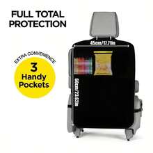 1pc Car Seat Back Storage Organizer (3 Pockets), Large Kick Mat Seat Back Protector, Car Seat Back Protector Against Dirt And Scratch, Car Interior Accessories Seat Back Storage - one-size - View 3