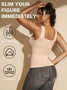 1pc Women Seamless Slimming Waist Shaping Undershirt, White