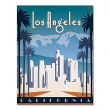 1 pieza Póster de lienzo de pared vintage, cuadro de decoración del hogar con imagen de la ciudad de Las Vegas, Estados Unidos, póster de viaje opcional con marco - Multicolor - Ver 43