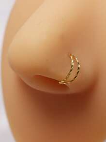 1PC 20G Nose Rings Hoops 925 Sterling Silver Earrings Tragus Septum Piercing Clicker Ring Cartilage Double Hoops Twist Nez Pericng Jewelry 9mm For Women Men