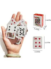 Mini karty do gry - 4 talie 1,5-calowych kieszonkowych kart pokerowych do podróży, sztuczek magicznych i wieczorów w kasynie - najwyższej jakości wodoodporna talia dla dorosłych, nastolatków i wieczorów gier - wyjątkowy pomysł na prezent, upominki na przyjęcia i zestaw kart kolekcjonerskich