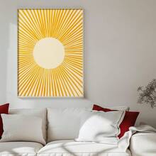 1 件无框现代旭日墙饰：波西米亚风极简主义阳光海报，抽象中世纪装饰印刷品 - 彩色 - 查看 6