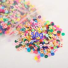 1 Set Polymer Clay Bead Bracelet Kit, 45 Colors Flat Round Clay Beads For Jewelry Making, Women Jewelry, Spacer Beads, Charm Necklace Bracelet Earrings DIY, College Friendship Beads Jewelry Set, Suitable For Adult Girls Ladies Accessories - New 45 Colors - View 7