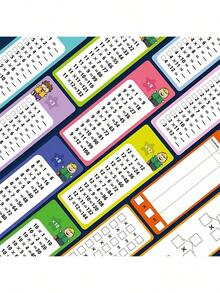 可重复使用的数学加减乘除练习册，配有可擦除工具，适用于学校数学培训教科书的学习抽认卡