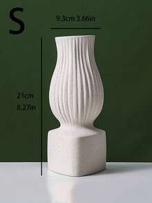 1pc Minimalist European Style Ceramic Vase, Frosted Texture Creative Roman Column Home Decor, Hydroponics Dried Flower Holder Artwork Room Decor Flower Vase Glass Vase