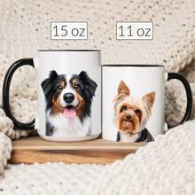 Customized Coffee Mug With Personalized Pet Portrait Design, "Dog Dad", "Dog Mom", Name Customization, Great Gift For Dog Lovers, Suitable For Family Dog Photos, 11oz, 15oz, Reusable - Multicolor - View 8