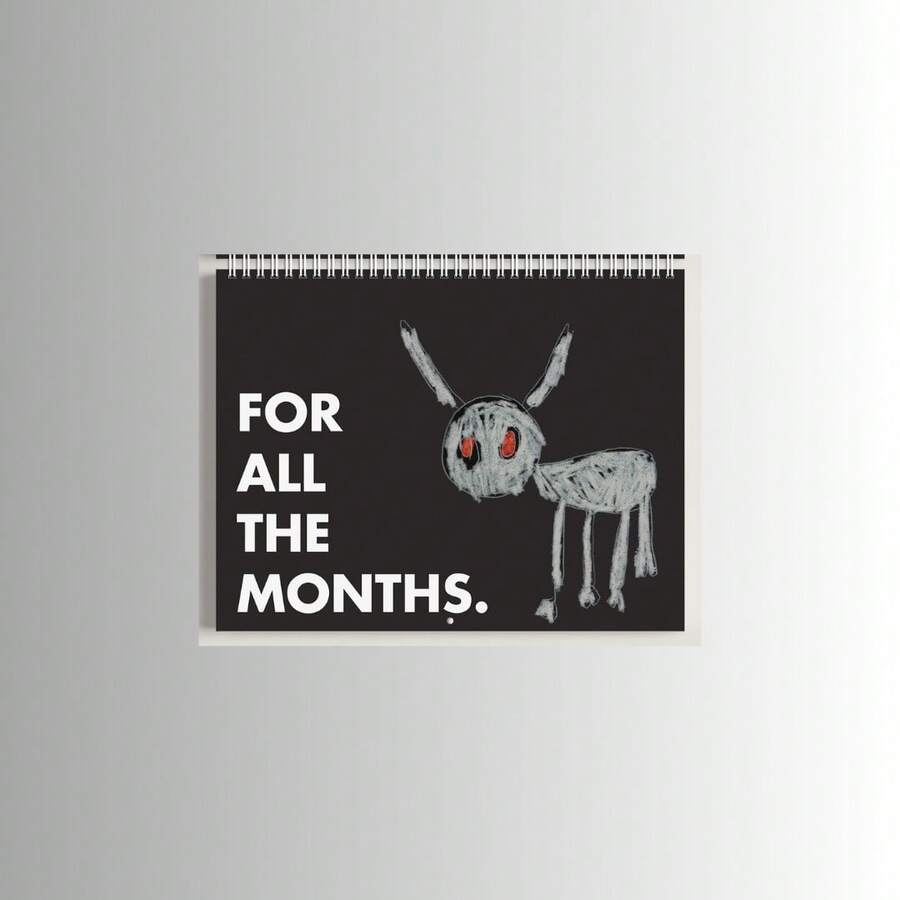 2025  Calendar For OVO Rapper Drake For AllThe Dogs Drake - Black and White - View 1