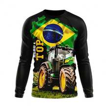 Shirt Men's And Women's T-Shirt UV Sun Protection Agro Rural Tractor - Negro - Ver 1