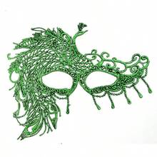 Vintage Ladies Lace Mask Halloween Prom Princess Gilded Big Peacock Mask - Multicolor - View 6