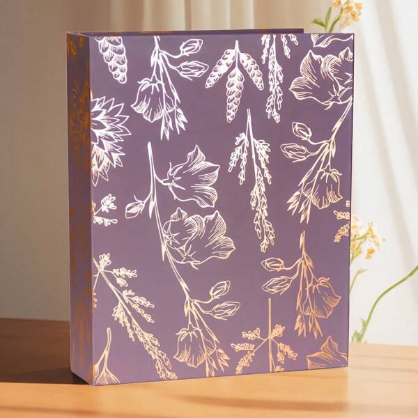 6-Inch Elegant Gold Printed Photo Album - Holds 200 Cards, High Quality Paper, Suitable For Gifts And Mementos
