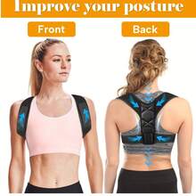 1PC Back Brace Posture Corrector For Women And Men - Adjustable Upper Back Support And Shoulder Back Brace For Neck, Clavicle, Shoulder, Back Posture Support - Breathable And Comfort Exercise Waist Belt Suitable For Workout Home Sports And Walk