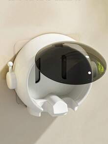 2pcs/1pc可爱太空人牙刷架，宇航员形状，无需打孔家用浴室电动牙刷收纳架浴室卫生间壁挂式牙刷收纳架，情侣电动牙刷收纳沥水架家用浴室用品，多功能卡通浴室收纳架，适用于浴室、酒店、宿舍，送妈妈的礼物回学校 - 彩色 - 查看 3