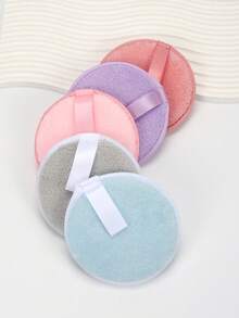 5/10/15/20片可重复使用卸妆棉，颜色随机，双面可水洗卸妆巾，面部和皮肤护理柔软圆形海绵清洁垫，用于去除浓妆和面部床上用品，适合所有肤质