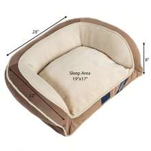 Memory Foam Mini Couch Dog Bed In Brown, Small - Brown - View 6