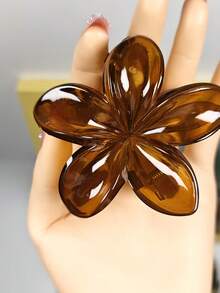 2 件度假风格鸡蛋花发夹，优雅闪亮花朵和发爪发髻/发髻发饰，度假氛围，爪夹，发夹，发夹秋冬 - 彩色 - 查看 9