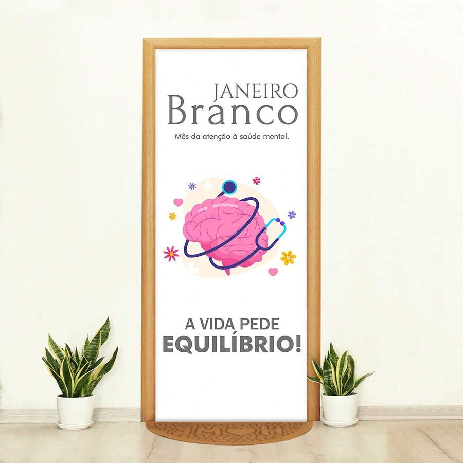 Felicita Capa de Porta Decorativa Tecido Sublimado Meses de Conscientização 3D 0,85x2,10