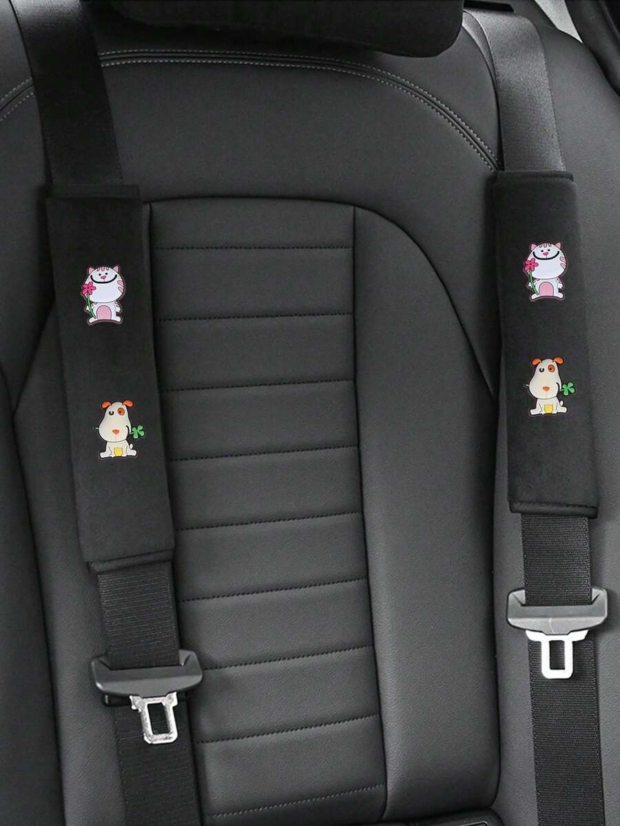 2 件猫狗汽车安全带肩垫，防滑防擦伤